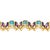 Metal Vintage 14k Gold Scalloped Blue Topaz and Amethyst Bracelet For Sale - Image 7 of 10