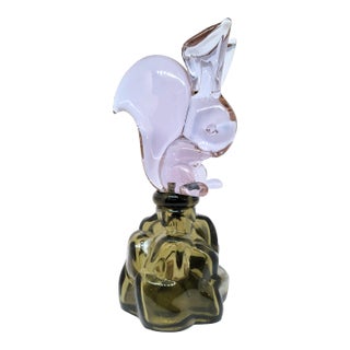 Archimede Seguso for Girolamo Luxardo Alabastro Murano Squirrel 1960's Decanter Glass Sculpture Signed For Sale