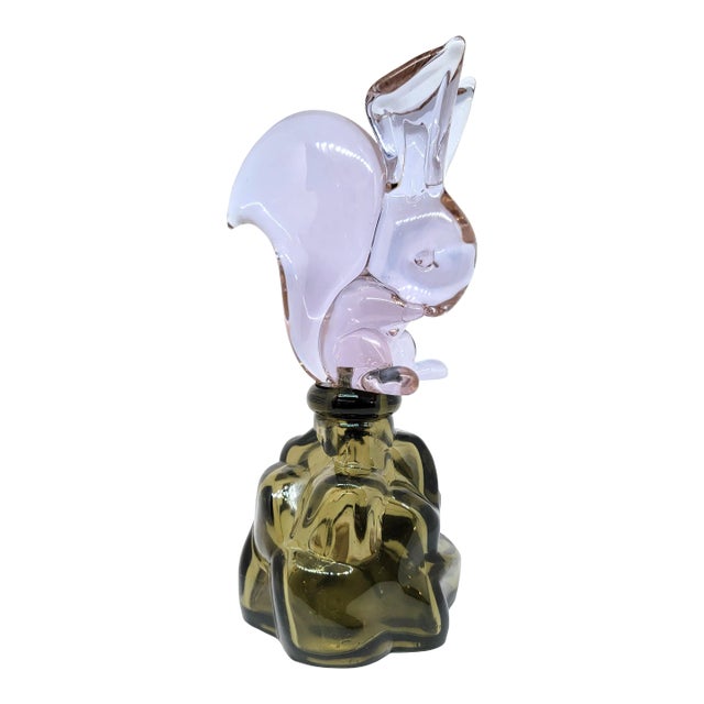 Archimede Seguso for Girolamo Luxardo Alabastro Murano Squirrel 1960's Decanter Glass Sculpture Signed For Sale