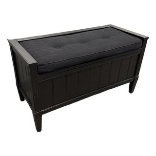 Crate & Barrel Morrison Storage Bench, Ebony For Sale