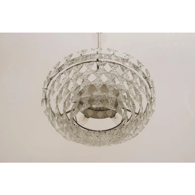 Mid-Century Modern Chandelier with Textured Glass by J. T. Kalmar, 1960s For Sale - Image 3 of 11