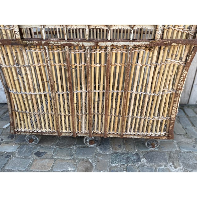 Black Antique Bamboo and Iron Cart, 1950s For Sale - Image 8 of 16