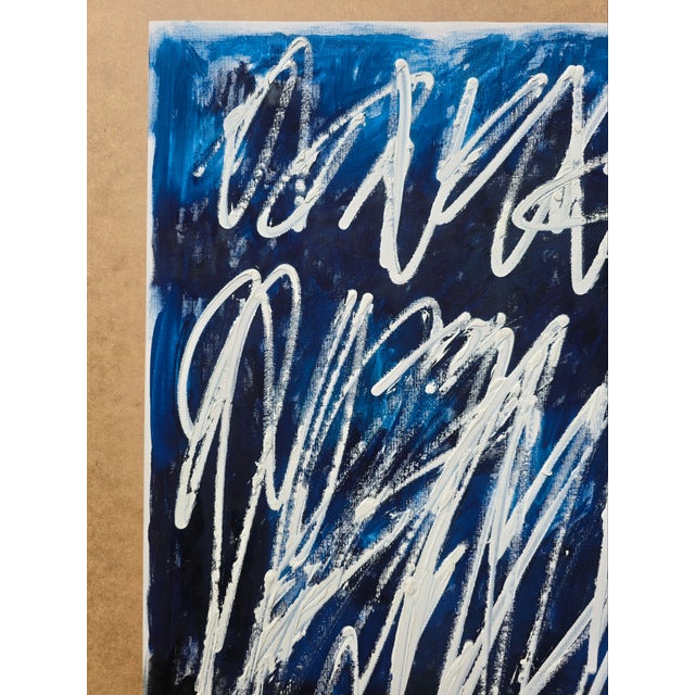 Writings No. 6 — Abstract Original Oil Painting Inspired by Cy Twombly For Sale - Image 4 of 8