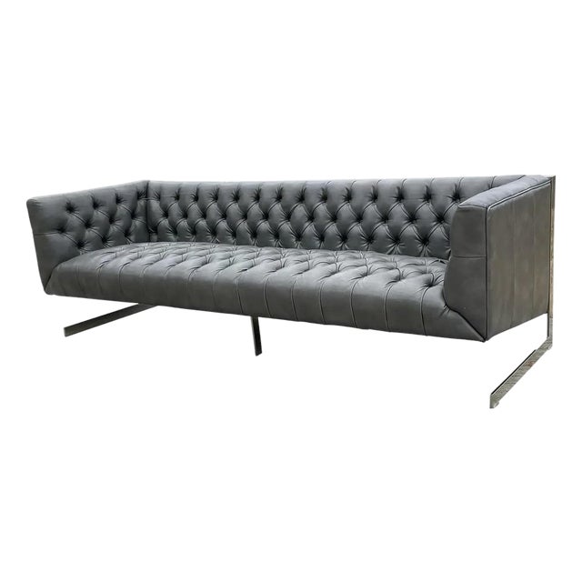 Milo Baughman Tufted Cantilever Sofa For Sale