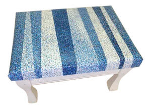 Beachy Upcycled Foot Stool