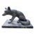 Vintage Cast Iron Sitting Fox Garden Statue For Sale