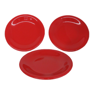 Primula Decorata a Mano Red Ceramic Plates Set of Three Made in Italy 4726b