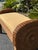 Vintage Wicker Bench | Coastal Rattan Barrel-Back Settee With Cushion For Sale - Image 10 of 10