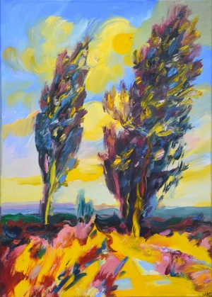 French Trees. Modern Original Painting.
