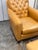 Animal Skin Crate & Barrel Rollins Camel Leather Button-Tufted Chair + Ottoman For Sale - Image 7 of 12