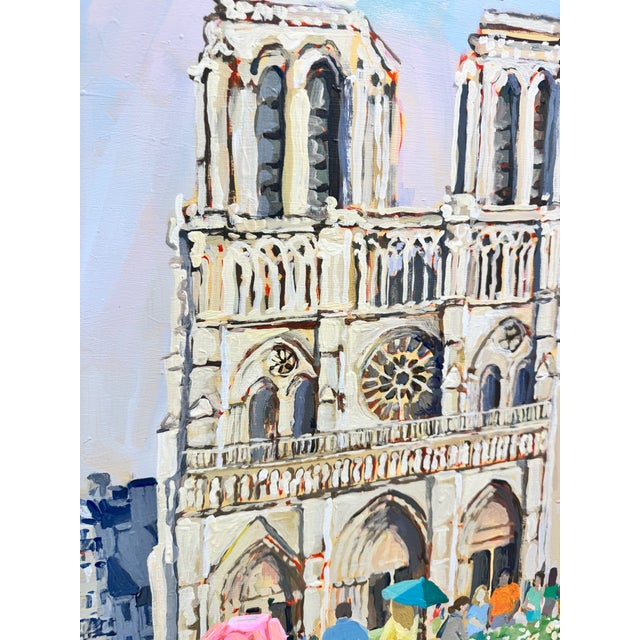 "Notre Dame Paris at Dusk, After the Storm" Painting For Sale - Image 4 of 8