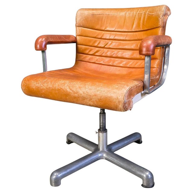 Italian Modern Steel & Leather Office Chairs by Ettore Sottsass for Poltronova, 1970 For Sale - Image 13 of 13