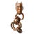 1960s Hand Carved Teak Wood Tribal Figurine With Wood Chain For Sale