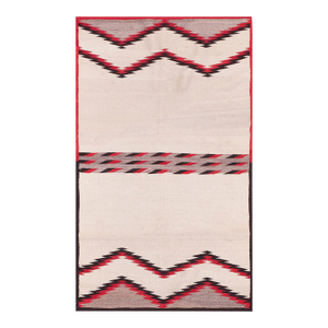 1920s Ivory Minimalist Tribal American Navajo Saddle Rug 2'8" X 4'4" Flatweave Wool Carpet