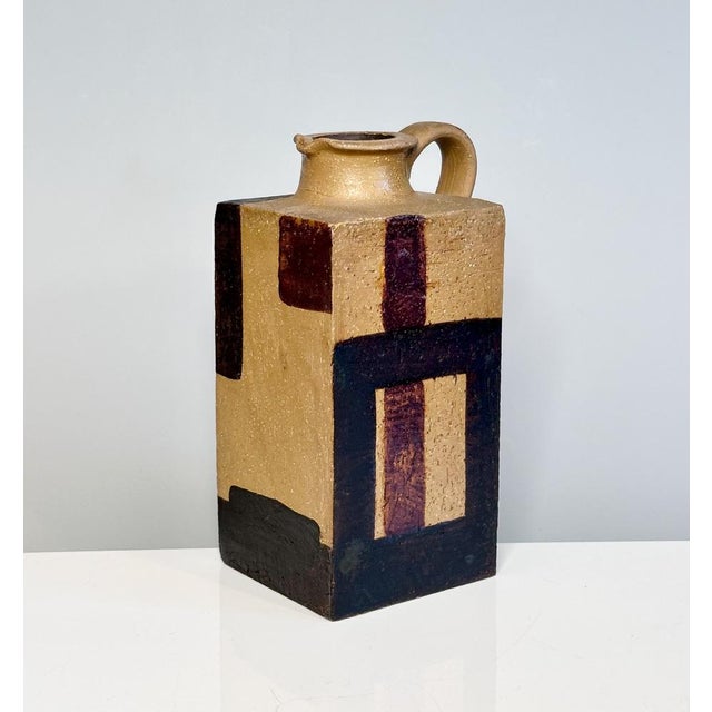 Sculptural Cubic Studio Ceramic Art Jug, Germany, 1940s For Sale - Image 6 of 18