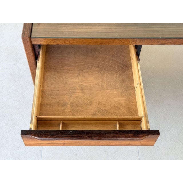 Mid 19th Century Mid 19th Century Brazilian Rosewood Danish Modern Executive Desk For Sale - Image 5 of 9