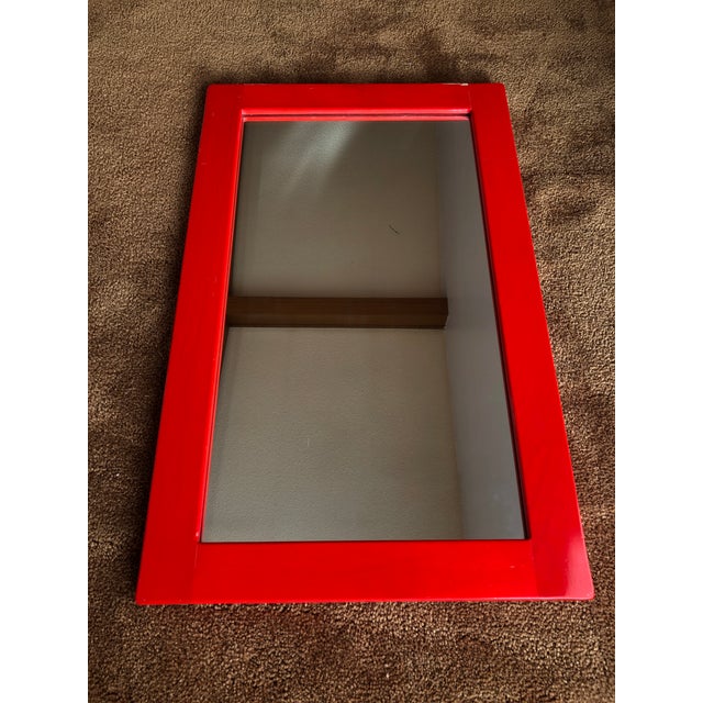 1970s 1970s Simmons Red Modern Vanity Mirror For Sale - Image 5 of 7