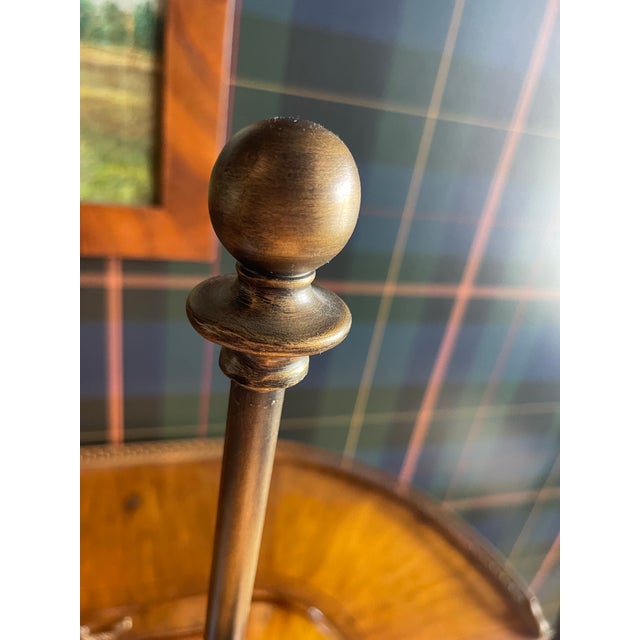 Late 20th Century English Style One-Light Metal Table Lamp With Metal Shade. 31”x11” Painted Black and Antique Brass For Sale - Image 10 of 12