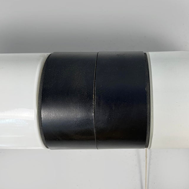 Glass Mid-Century Modern Italian Wall Lamp in Opaline Glass and Black Bakelite, 1950s For Sale - Image 7 of 13