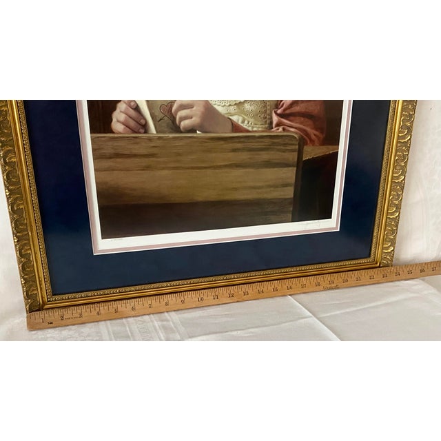 Vintage Jim Daly Signed & Numbered Limited Edition Americana Print “Secret Admirer” Exquisitely Framed and Double Matted Excellent Condition. For Sale - Image 11 of 18