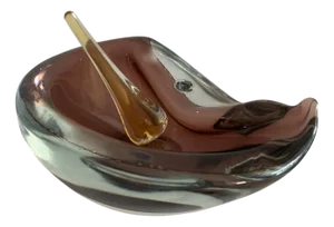 Mid-Century Summerso Murano Glass Cigar Ashtray with Pestle, 1960s, Set of 2