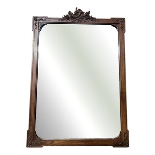 Napoleon III Mirror in Carved Walnut For Sale