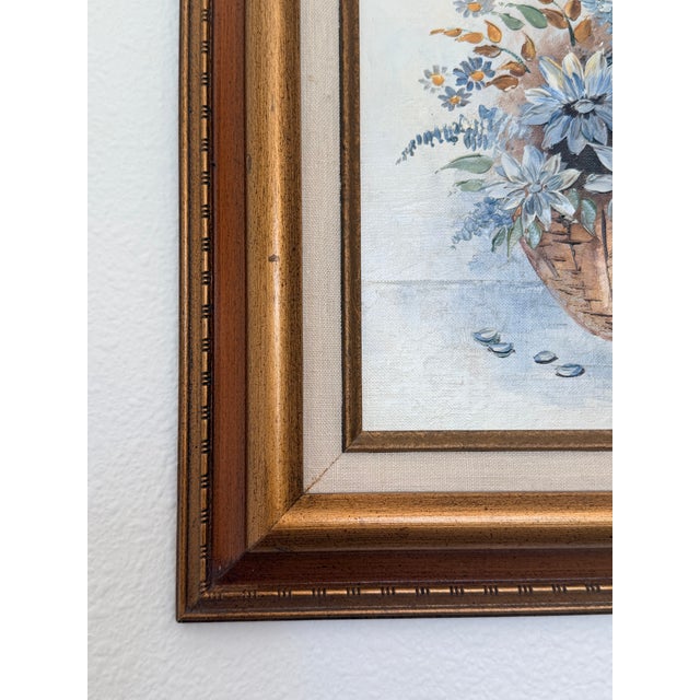 French Country Irene Butschli Signed Original Framed Floral Still Life Canvas Painting For Sale - Image 3 of 6