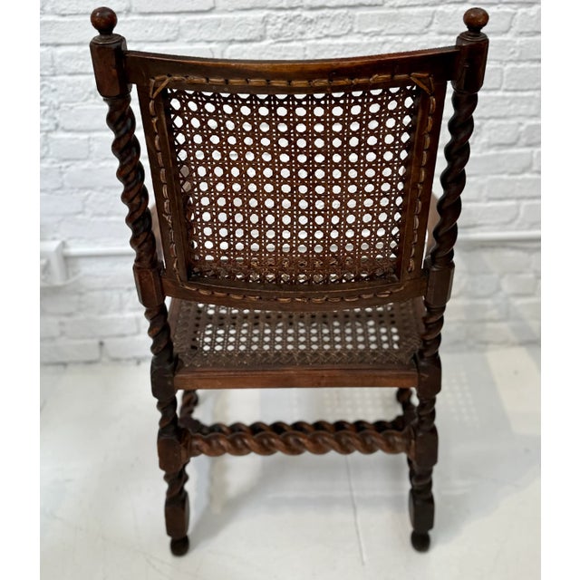 Antique 18th Century Barley Twist Cane Arm Chair