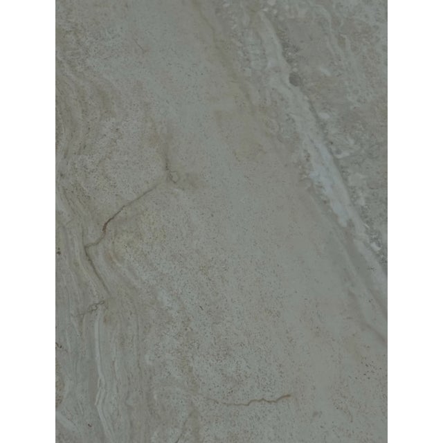 Vintage Travertine Pedestal Dining Table For Sale - Image 4 of 10
