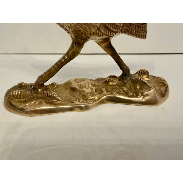 Vintage Mid Century Brass Roadrunner Bird Sculpture For Sale - Image 10 of 12