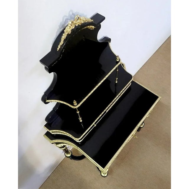 Small Napoleon III Mid 19th Century Black Wooden Desk For Sale - Image 6 of 18