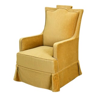 Dutch Vintage Mustard Mohair Armchair For Sale