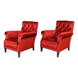 Vintage Red Chairs, 1950s, Set of 2 For Sale