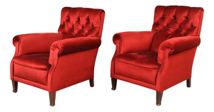 Vintage Red Chairs, 1950s, Set of 2