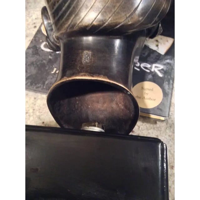 Wood Marc Laguey Asian Bronze Bust of a Woman For Sale - Image 7 of 8