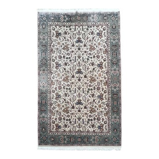 Indo Persian Tabriz Wool & Silk Rug 6’1” X 9’ For Sale