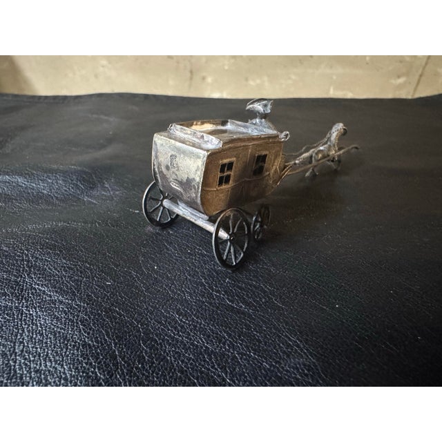 Vintage Dutch Silver Miniature Carriage and Horses For Sale - Image 9 of 12