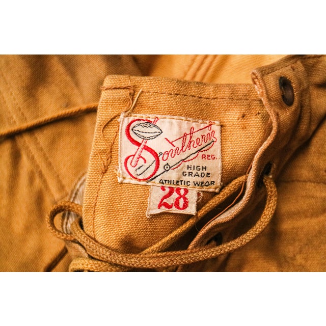 Amazing Game Played Antique Canvas Youth Football Pants Sports Team Memorabilia Man Cave Decor For Sale In New York - Image 6 of 14