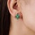 4.22 Ct Natural Pear Emerald & Diamond Floral Cluster Stud Earrings in 925 Silver, a Pair For Sale - Image 6 of 12