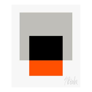 The Interaction of Gray, Black and Orange Fine Art Print 25" X 30" by Liz Roache For Sale