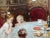 1960s Jules Rene Herve -Children at the Breakfast Table - Oil Painting For Sale - Image 5 of 12