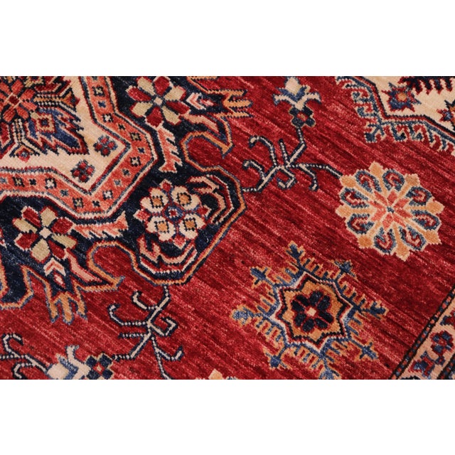 Southwestern Super Kazak Red/Beige Wool Rug - 5'9'' X 7'9'' For Sale In New York - Image 6 of 8