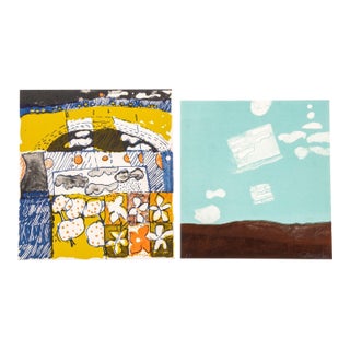 Elfi Schuselka Abstract Landscapes Lithographs, 2 For Sale