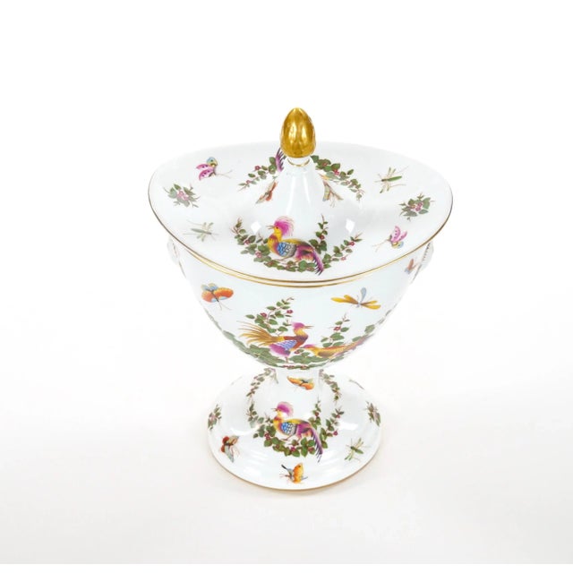 20th Century Hand Painted / Gilt Decorated Covered Decorative Urns For Sale - Image 11 of 12