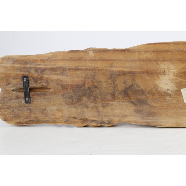 Vintage Hand-Carved Wooden Wall Candle Holder | Folk Art Rustic Architectural Wall Sculpture For Sale - Image 13 of 16