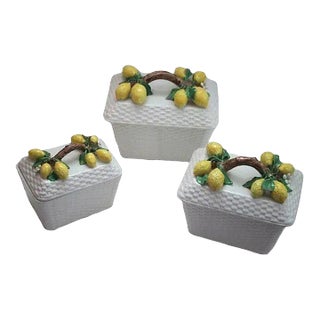 Vintage Italian Lemon Basket Boxes - Set of 3 For Sale