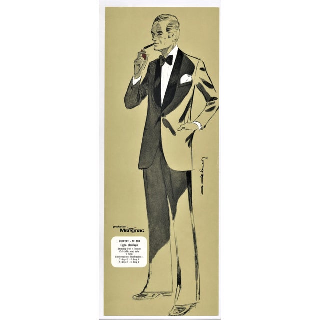 Contemporary 1970s Men's Formal Wear (Tuxedo) Fashion Designs - a Pair For Sale - Image 3 of 4