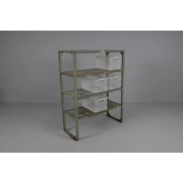 Industrial Art Deco Metal Shelf, 1950s For Sale - Image 4 of 13