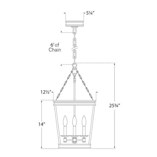 Modern Chapman & Myers for Visual Comfort Signature Launceton Small Square Lantern in Bronze with Clear Glass For Sale - Image 3 of 3