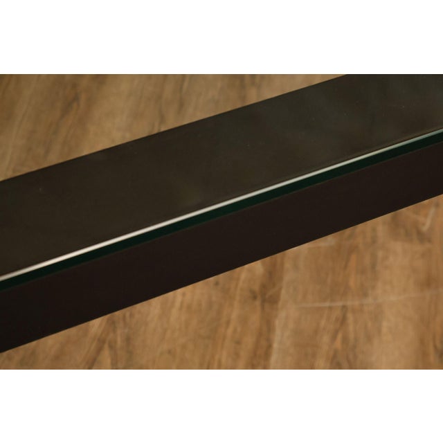 Brown Mitchell Gold + Bob Williams Modern Parsons Style Glass Top Dining Table For Sale - Image 8 of 18
